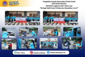 Pengabdian Kepada Masyarakat & Bakti Sosial STIE PETRA BITUNG KKNKKU Angkatan XXIV Tahun 2025 “Berbagi Takjil Gratis Di Bulan Suci Ramadhan 1446 H”
